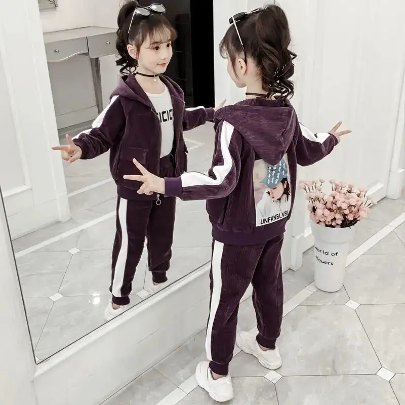 Ti1721 Girls Cotton Clothing Spring & Autumn Jacket Warm and Soft Sweatshirt Purple Ti1721 Girls Cotton Clothing Spring & Autumn Jacket Warm and Soft Sweatshirt Purple