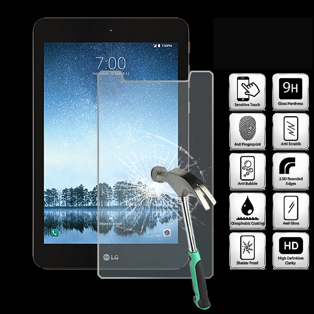 

For LG G Pad F2 8.0 - 9H Tablet Tempered Glass Screen Protector Cover Explosion-Proof High Quality Screen Film