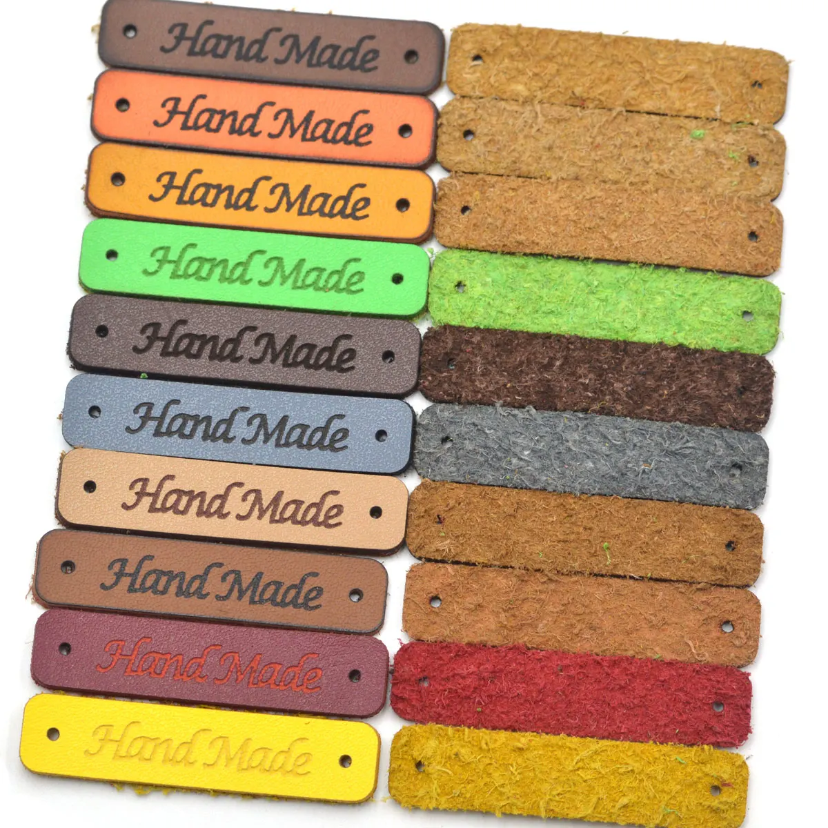 KALASO High Quality 20pcs Handmade Labels Tag Clothes Garment Leather Labels Hand Made Tags Caps Bags Shoes DIY Sewing Supplies