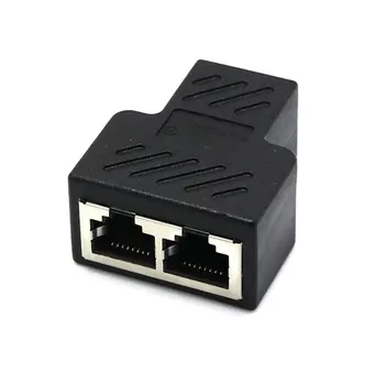 

Splitter Ethernet RJ45 Cable Adapter 1 Male to 2 Female Port LAN Network Connector Wire Ethernet RJ45 Cable Adapter Black