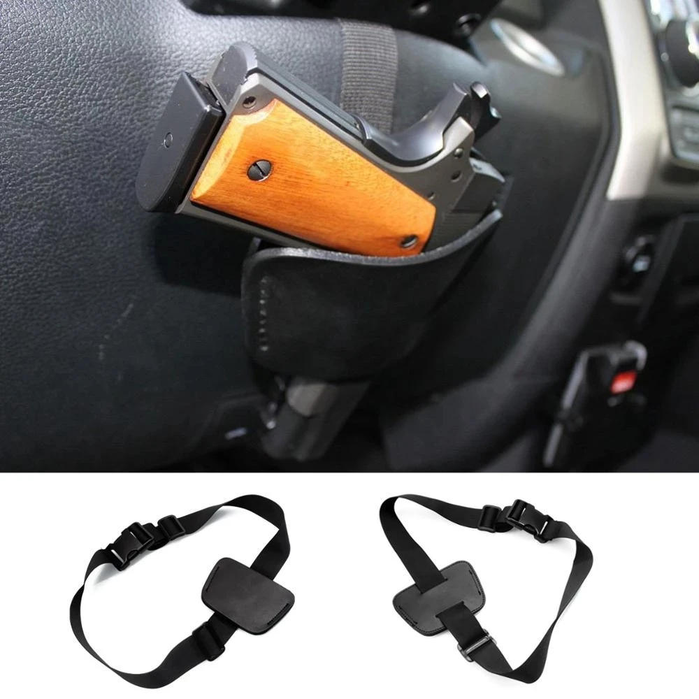 Hunting Bag Leather Concealed Car Seat Pistol Holster & Hand Gun Holder