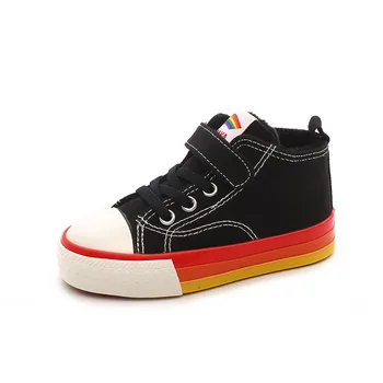 

Children's shoes 2020 autumn and winter new all-match children's canvas shoes boys plus cashmere for girls casual baby's shoes