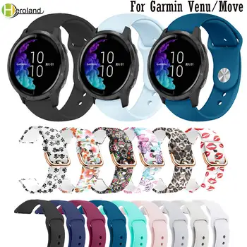 

20mm Silicone Strap For Garmin Venu SmartWatch Wristband bracelet For Garmin Move 3 / Luxe / Style watchband