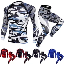 sports suits men men's Quick Dry Camo Compression Fitness Sport Suits Basketball Skinny Tights Clothes Gym Fitness tracksuit