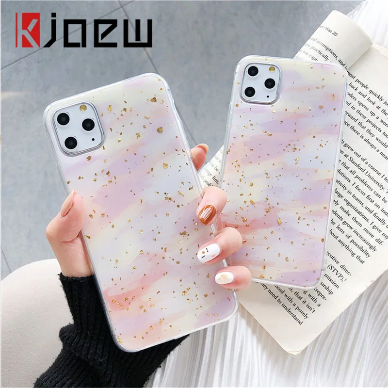 Чехол KJOEW для iPhone 7 8 6 6s Plus 11 Pro X XR XS Max градиентный цветной Радужный мягкий чехол из