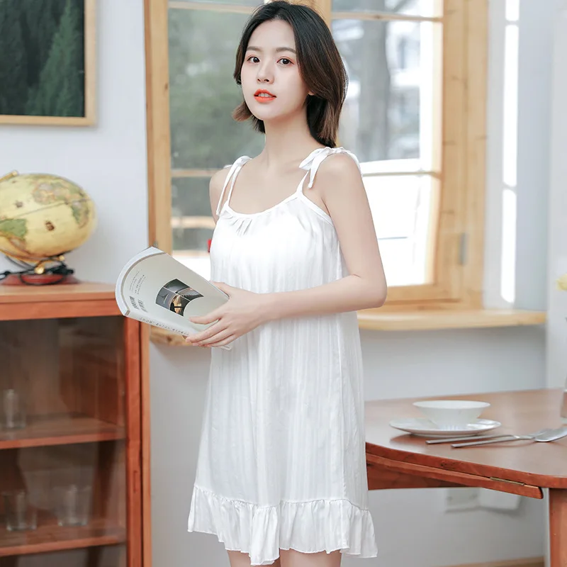 

Pyjamas Modal Nightdress Loose Summer Women's Pajamas Spot Strap Korean-Style Cute Sleeveless Leisure Tops