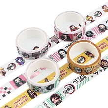 Bande adhésive avec motif imprimé Demon Slayer Washi, papier artisanal pour Scrapbooking et masquage 