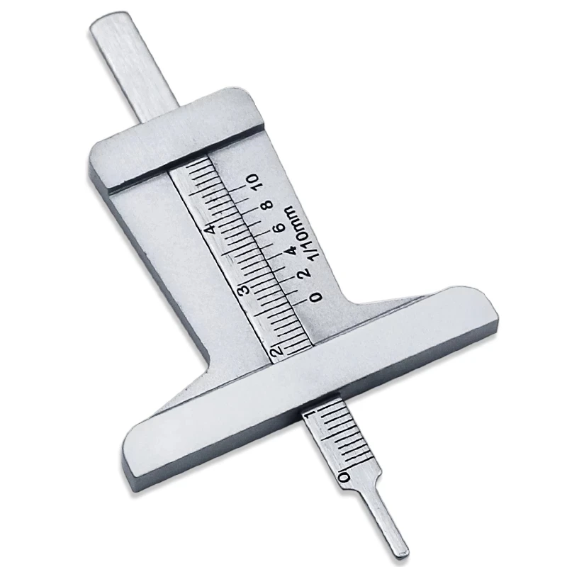 Jauge de profondeur de pneu, bloc mono en acier inoxydable de haute  qualité, jauge de filetage de pneu, pied à coulisse # T1