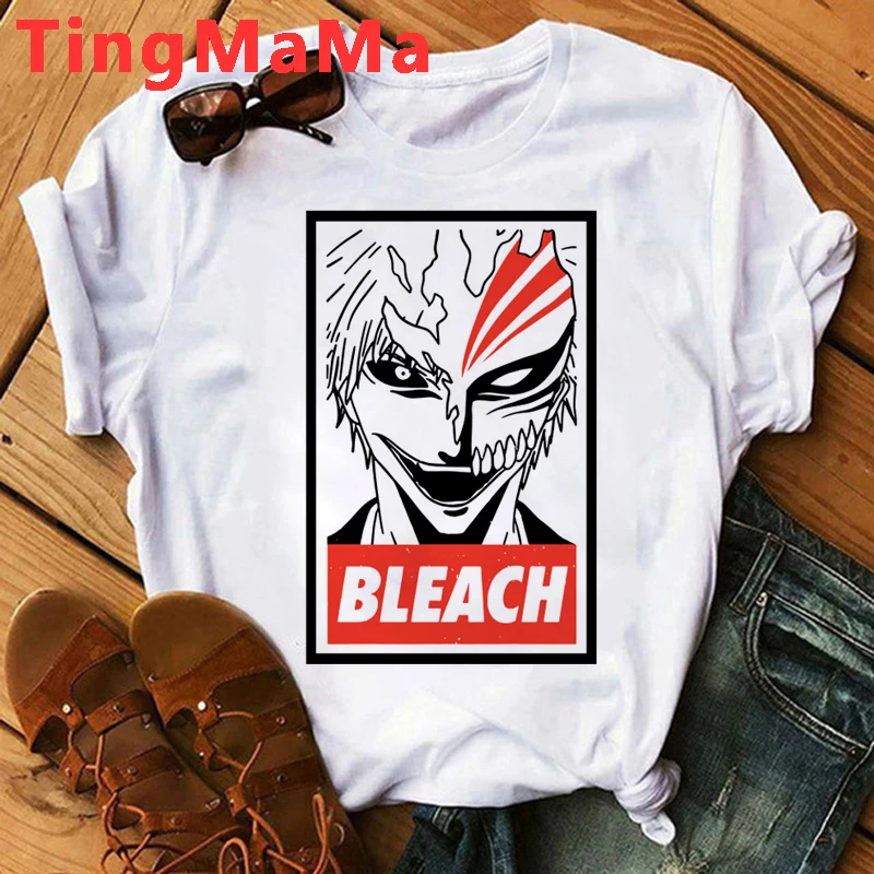 Hot Japanese Anime Bleach T Shirt Men Kawaii Kurosaki Ichigo Graphic Tees Funny Harajuku Cartoon Zaraki Kenpachi T-shirts Male