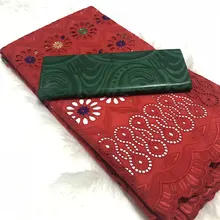 5 ярдов/комплект в африканском стиле; красивый головной убор ткань с швейцарское хлопчатобумажное кружево ткань камчатная ткань с шаддой Гвинея парчовая кружевная ткань-АБС-30