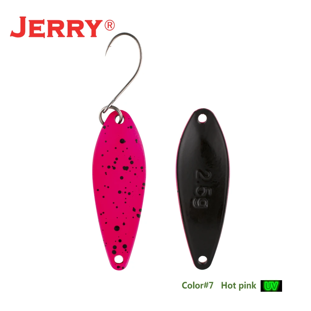 Jerry 1 шт., латунные рыболовные ложки pesca, яркие цвета, высокое качество, безделушки, форель, ложка, рыболовные приманки - Цвет: hot pink