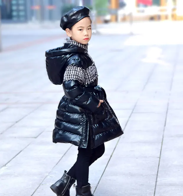 Модные новые детские пуховики плотное теплое пальто с капюшоном облегающая парка Modis/Детские зимние куртки-пуховики Y2388