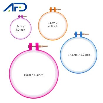 

4PCS Plastic Embroidery Circles Frame Round Loop DIY Embroidery Tools for Chinese Traditional Embroidery Cross Stitch Kits