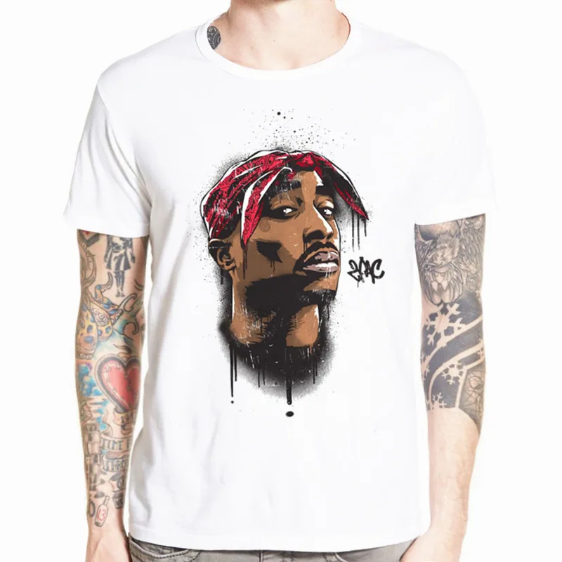Мужская и женская футболка с принтом tupac 2pac, летняя футболка с коротким рукавом и круглым вырезом, уличная футболка в стиле хип-хоп Swag