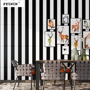 

Black and white stripe pattern simple modern wall sticker soft pack foam anti-collision waterproof living room bedroom wallpaper