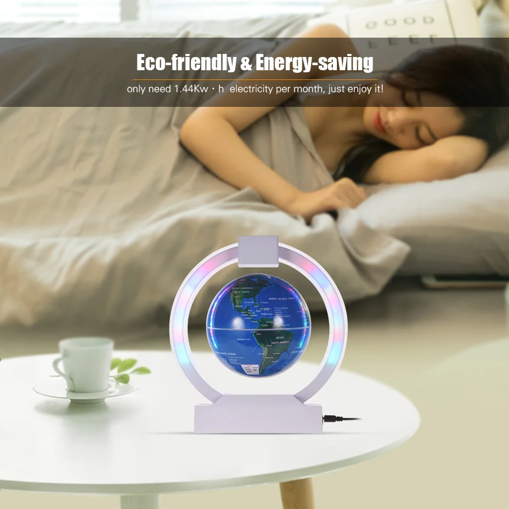

Magnetic Levitation Floating Globe Colorful Lighting Blue Earth Globe with LED Color Light Circular Base for Children Gift