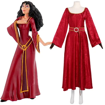 

Movie Rapunzel Mother Gothel Cosplay Costume Red Dress Halloween Carvinal Costumes For Women