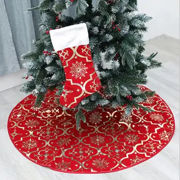 

Christmas Tree Kaleidoscope Decor Xmas Tree Skirts Tree Carpet Non-woven Christmas Apron Tree Base Skirt Decor Round Carpet