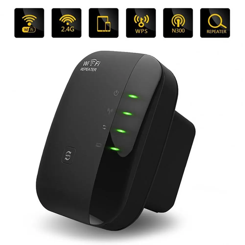 WiFi Repeater 300Mbps 802.11 ABS AP Router Extender Signal Booster for Home