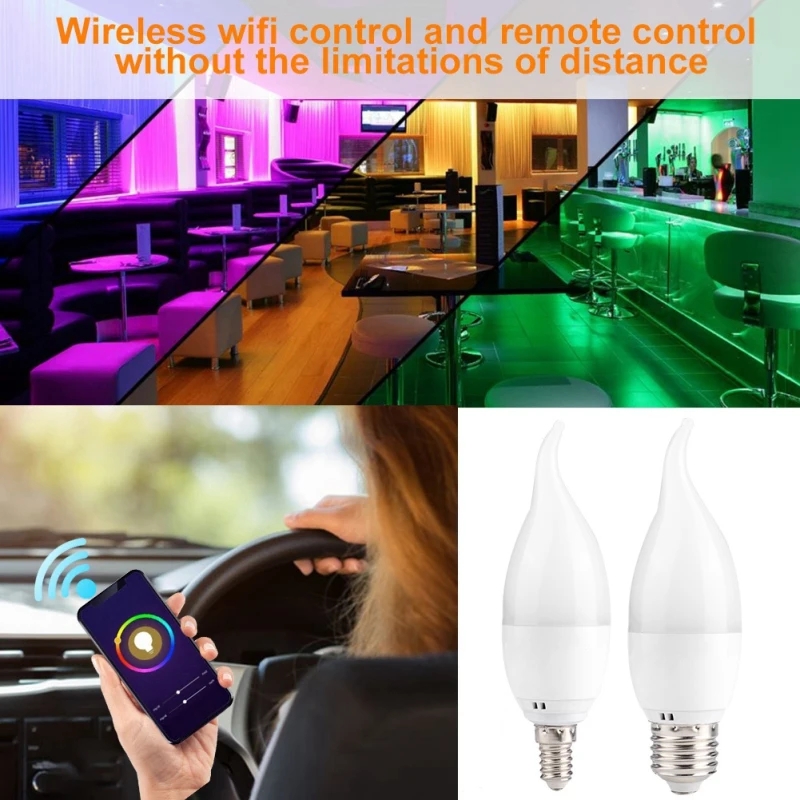 E26 умная Светодиодная лампа B22 WI-FI светодиодные лампы E12 6 Вт светильник телефон