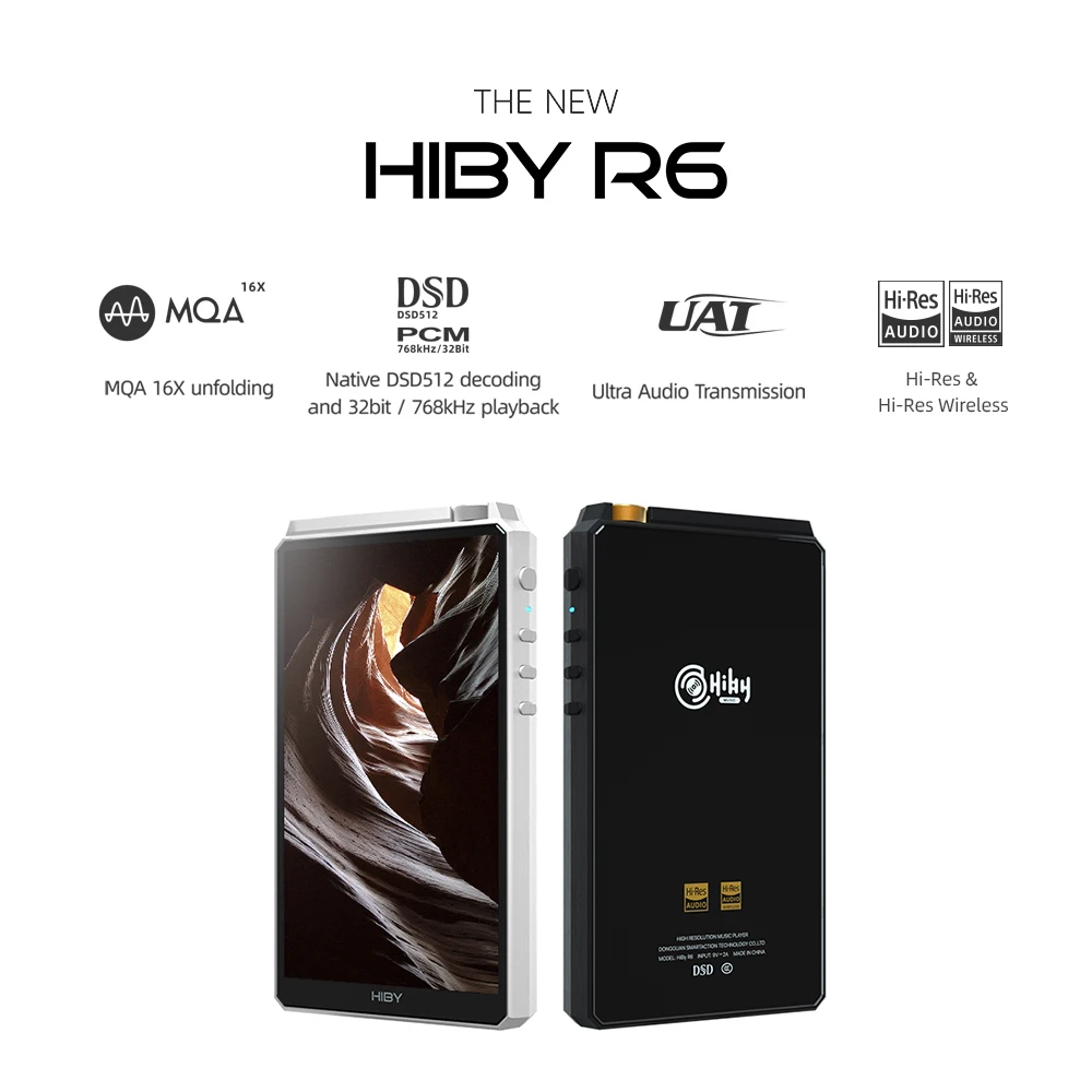 Портативный музыкальный плеер HiBy R6 Android 9 Hi-Fi Bluetooth 5 0 MQA 16x DSD512 Двойной ЦАП ES9038Q2M