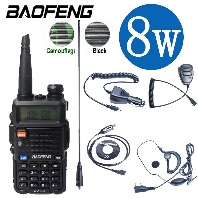 Портативная рация Baofeng UV5R 10 км реальное напряжение 8 Вт двусторонняя радиосвязь