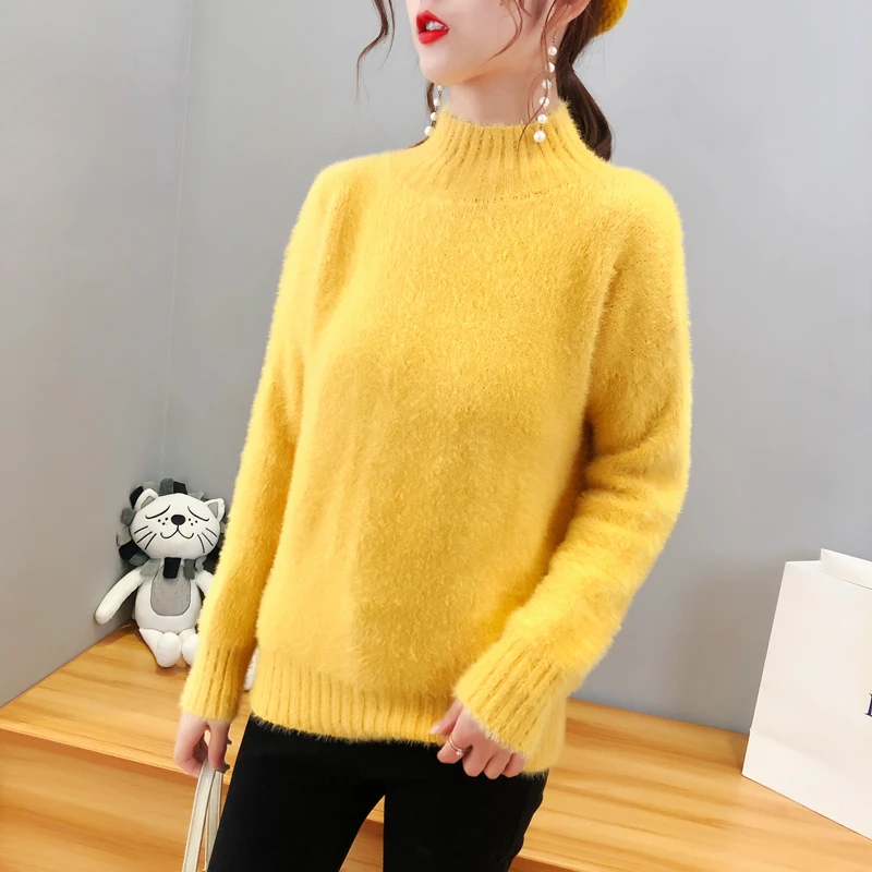 Gkfnmt Pull Femme пуловеры женские свитера и пуловеры вязанный кашемировый свитер корейский Зимний теплый свитер из мохера