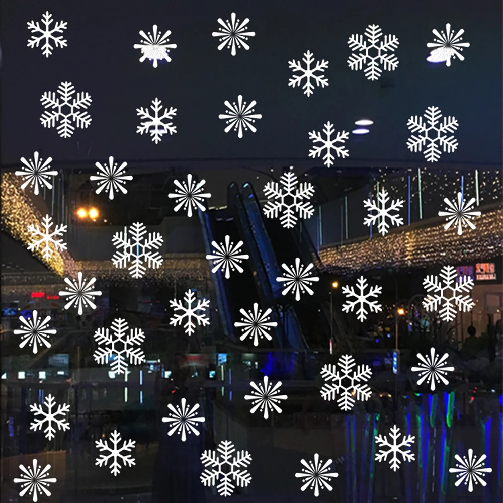 Anpro 38 шт./лот стикер снежинки Рождественские украшения наклейки на окна статические наклейки домашние наклейки Рождество год обои