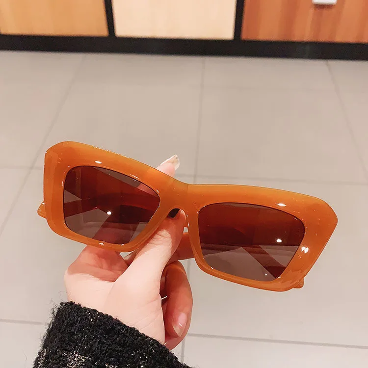 purple sunglasses Orange Women's Sunglasses New Fashion Cat Eye Brand Designer Sunglasses Female High Quality Big Vintage Sun Glasses Lady oculos purple sunglasses