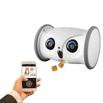 Pet Intelligent Companion Owl Robot Full HD Camera With Treat Dispenser Interactive Toy Dogs And Cats Mobile Control Via App 1