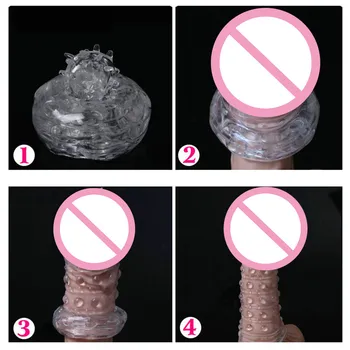 Men's Penis Covers Lengthen Delay Sex Products Finger Cock Ring Set Sex Toy Adult Sex Toy For Men Longer Lasting Sex Toy 4