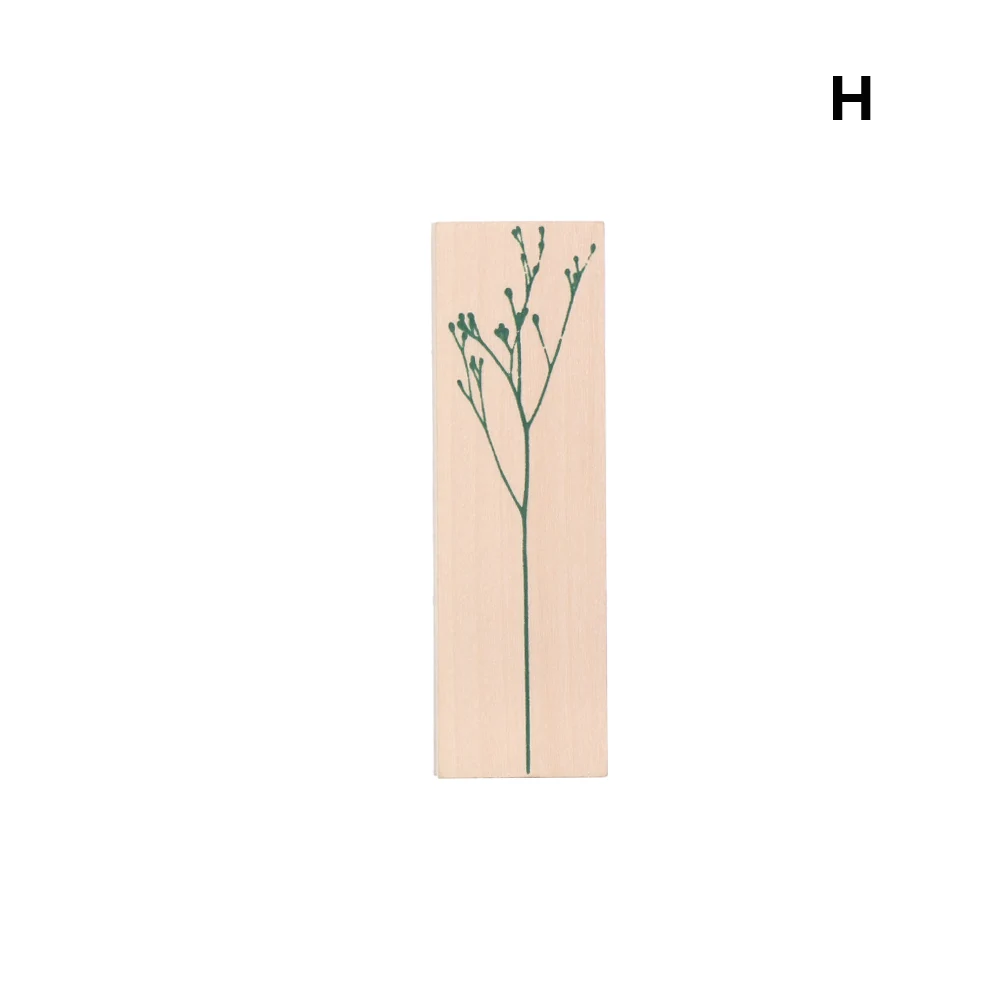 1 шт. винтажная серия джунглей деревянный резиновый штамп лесные растения Луна Декор многофункциональная печать DIY Ремесло Скрапбукинг Канцелярские Принадлежности - Цвет: H