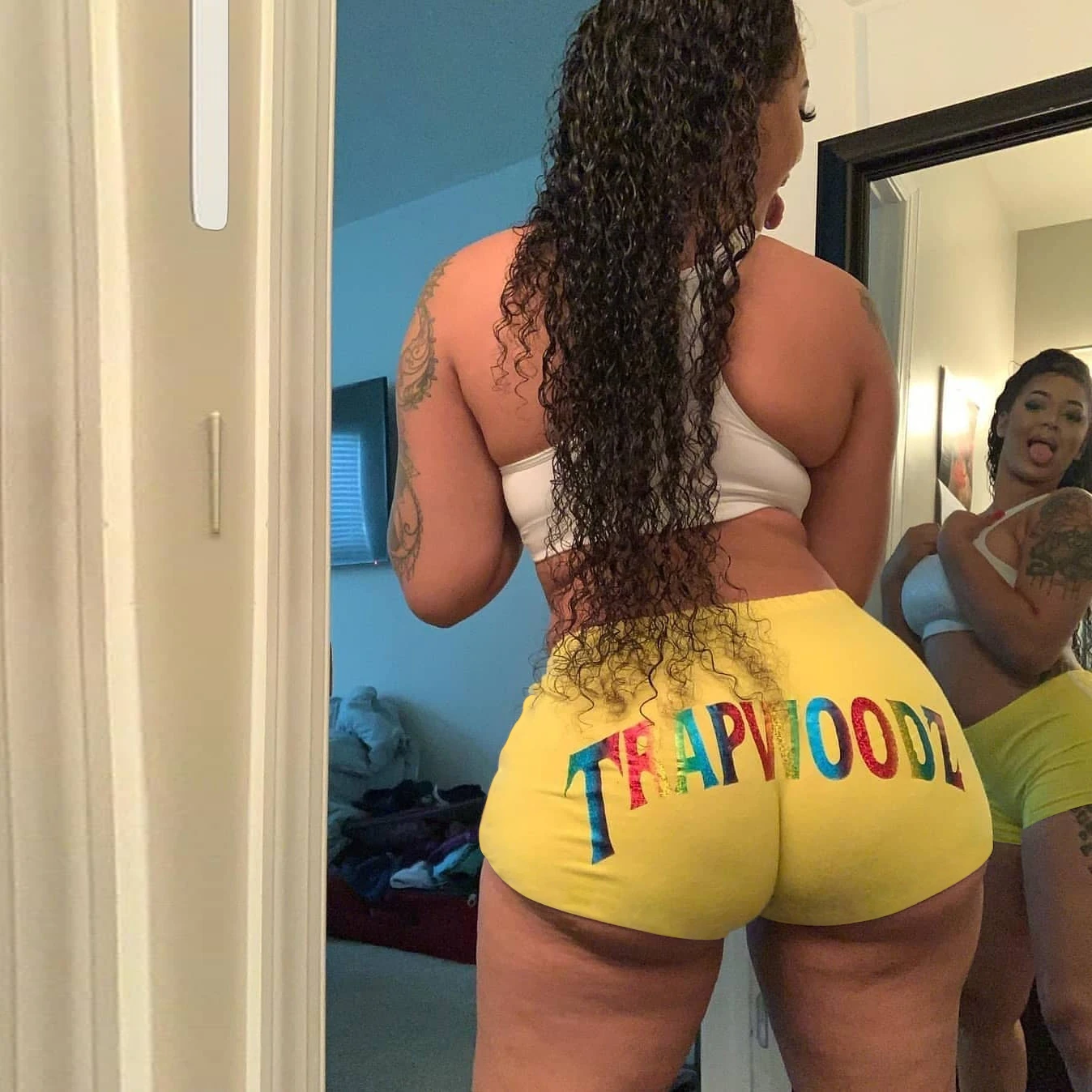 Women\u2019s Summer Sexy Short Shorts Special Letter Printing Elastic High Waist Tight-fitting Shorts