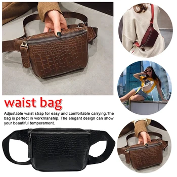 

Women retro PU Leather Stone pattern Waist Bag Fashion Casual Chest Bags Phone Pouch Shoulder Backpack messenger bag