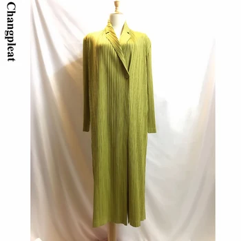 

Changpleat 2019 Autumn New Women Trench Miyak Pleated Fashion Design Solid Long Sleeve Loose Large Size Female Long Coats Tide