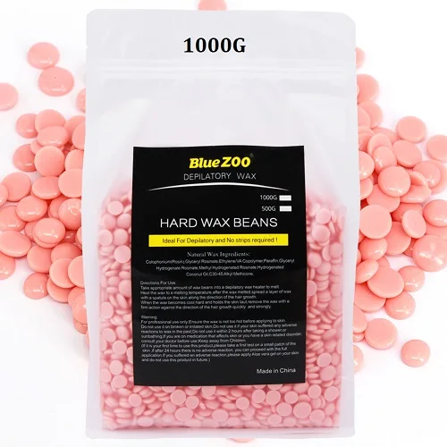 BLUE ZOO 500/1000g Depilatory Wax Bean Pellet Hot Film Hard Wax Bean For Body Bikini Face Hair Removal No Strip Waxing - Цвет: 1000g Rose