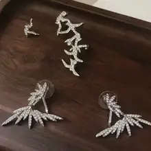 Серьги с крыльями ангела, двухсторонние передние и задние серьги, микро инкрустированные циркониевые Роскошные Креативные аксессуары для ушей