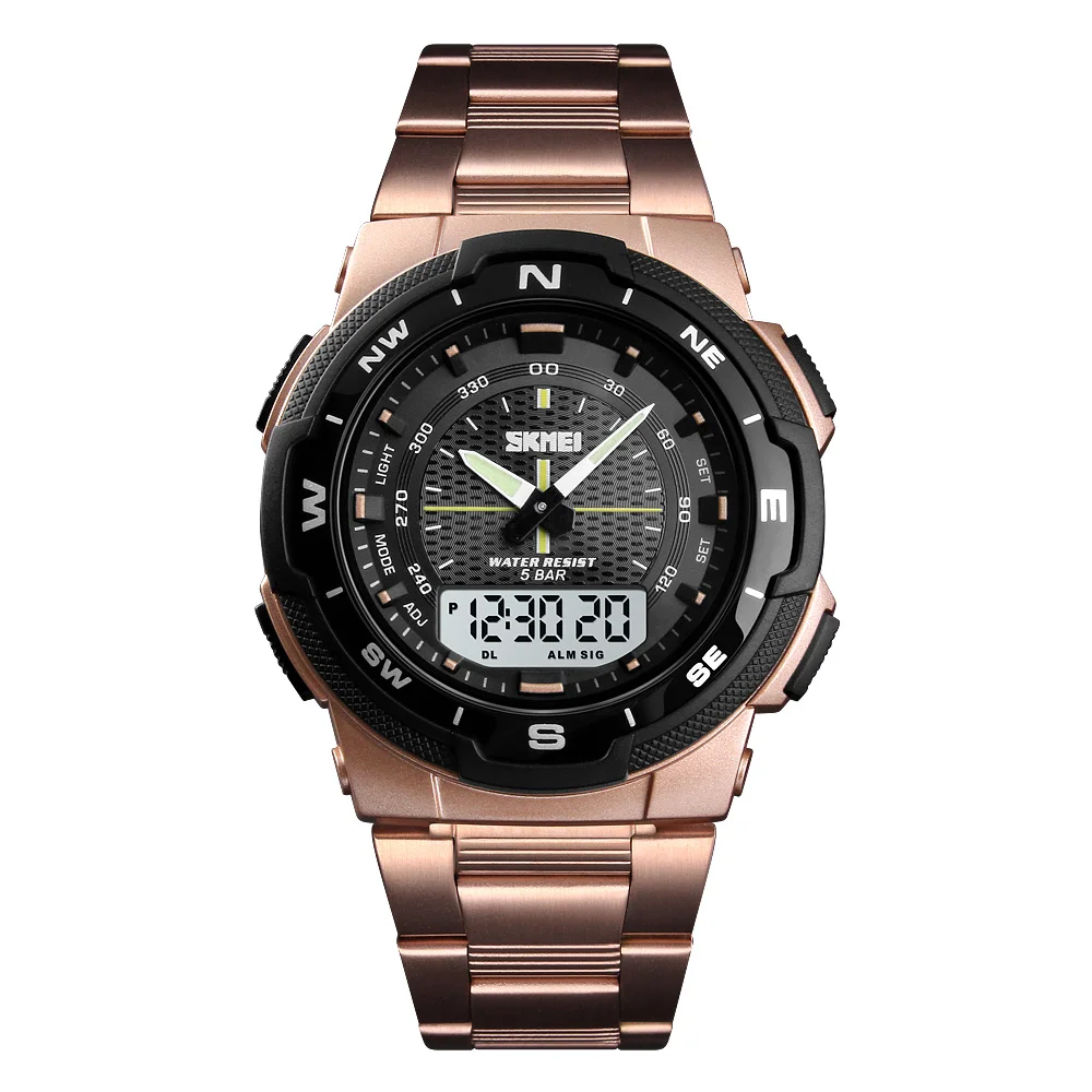 

SKMEI Sports Quartz Watch Men Casual Personality Steel Strap Digital Display Business Watches Mens Clock Masculino Reloj Gift