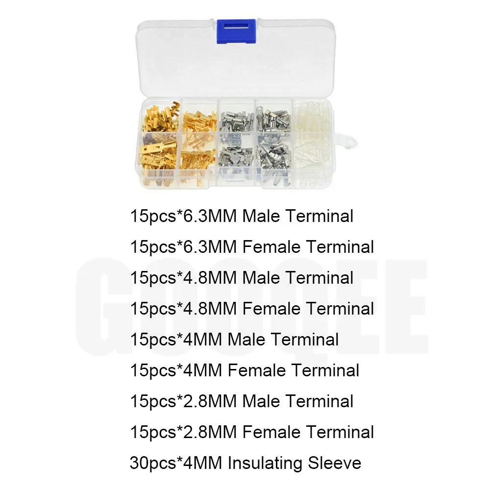150pcs 150 шт./лот 6,3 мм 2,8 мм 4,8 мм 4,0 мм Мужской Женский автомобильный разъем Spade соединяющий обжимной провод терминалы для мотоцикл велосипед автомобиль - Цвет: 150pcs
