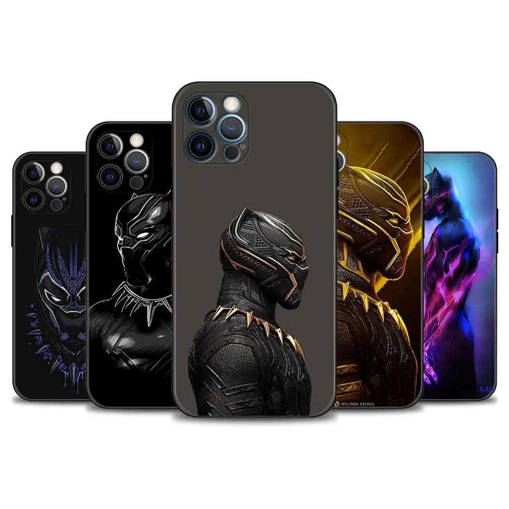 

Phone Case For Apple iPhone 15 14 11 12 13 Pro max XS Max XR X 8 7 Plus 12 13 Mini Fundas Marvel Black Panther