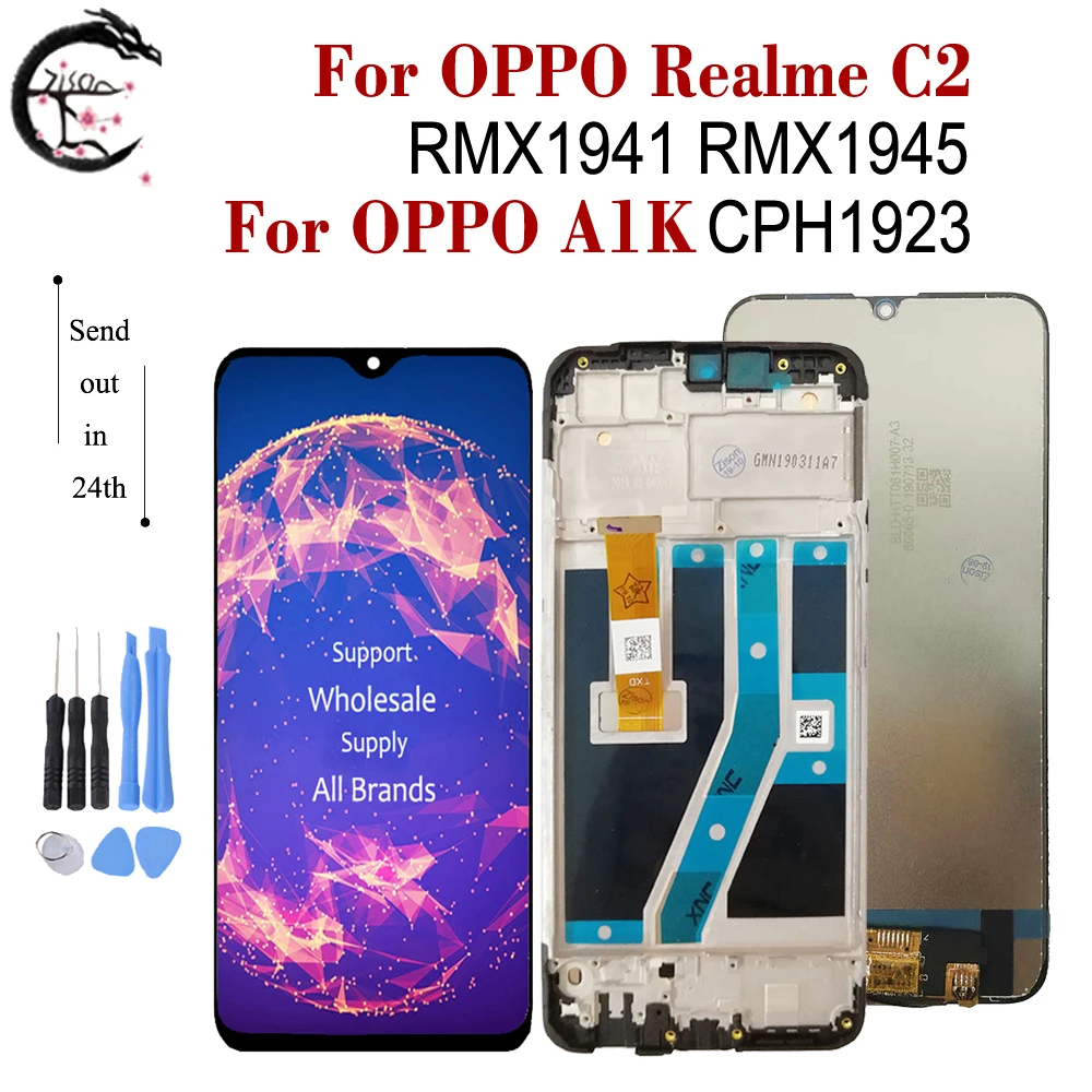 6 1 Lcd Dengan Frame Untuk Oppo Realme C2 Rmx1941 Rmx1945 A1k Cph1923 Lcd Layar Penuh Layar Sentuh Sensor Digitizer Perakitan Aaaaa Ponsel Layar Lcd Aliexpress
