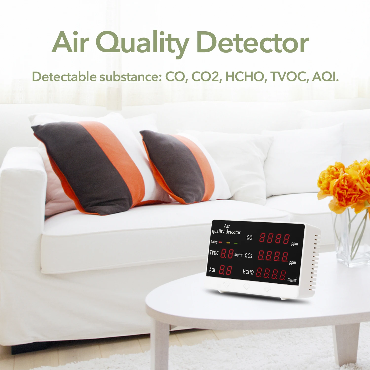 Цифровой Внутренний/наружный тестер CO/HCHO/TVOC измеритель CO2 монитор качества