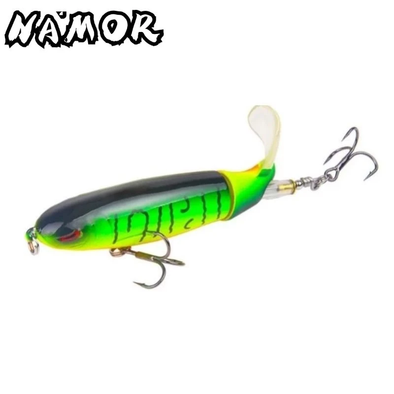 NAMOR Whopper Plopper 1 шт. 15 г Topwater рыболовная приманка вращающийся хвост VMC Крючки для