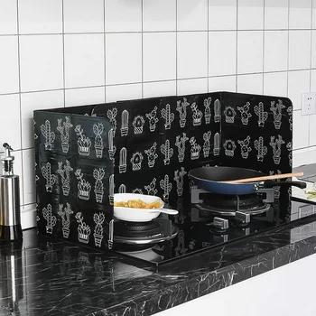 

Cactus Printed Aluminum Foil Oil Block Oil Barrier Stove Cook Anti-Splashing Oil Baffle Heat Utensils Kitchen Insulation