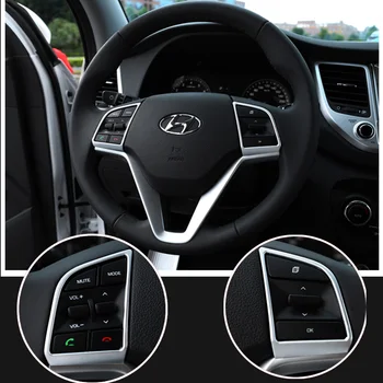 

For Hyundai Tucson TL 2015 2016 2017 2018 Steering Wheel Buttons Decoration Frame Cover Trim Sticker Interior Accessories