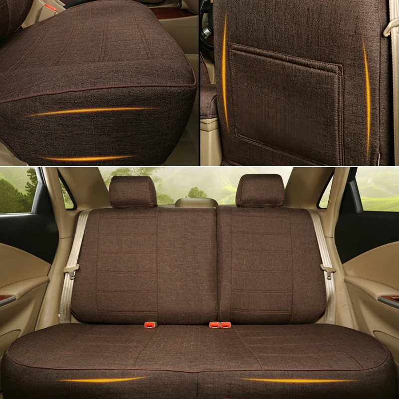Чехлы AutoDecorun на автомобильные сиденья для Nissan Sunny 2015 наборы чехлов льняные с