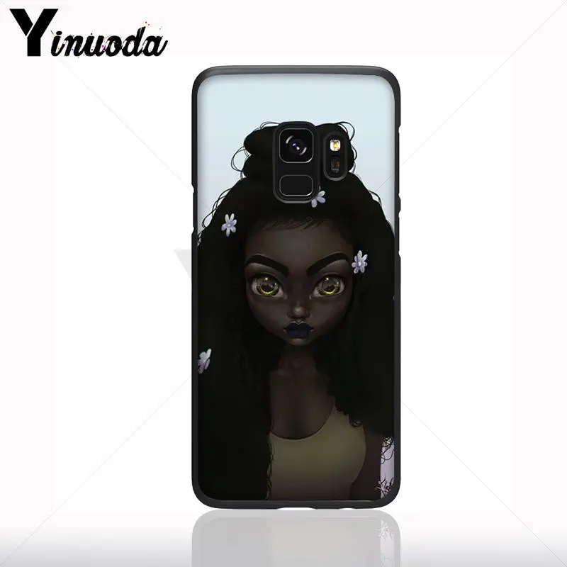 Queen Afro Gadis Hitam Melanin Poppin Lembut Ponsel Case untuk Samsung Galaxy S10plus S9 S8plus S10E A50 A10 A70 Kasus Ponsel