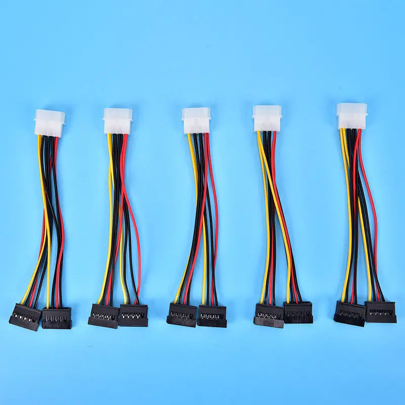 1pc 2 SATA Dual Power Y Splitter Adapter 4 Pin to Double 15 Pin SATA Power Cable Approx. 22cm|Power Cords & Extension Cords| - AliExpress
