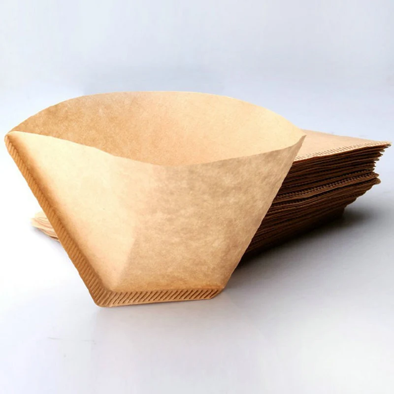 100pcs/pack Unbleached Coffee Filter Papers Natural Ecofriendly Coffee