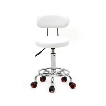 

Saddle Stool Rolling Chair Hydraulic Swivel Salon Stool Chair Round Shape Adjustable Tattoo Massage Stool with Back - US Stock